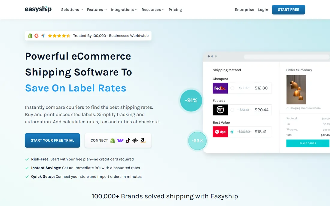 Easyship homepage