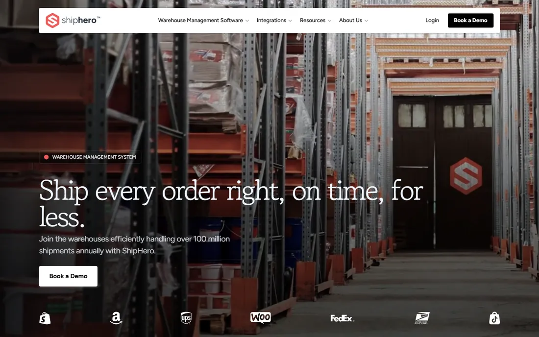 ShipHero homepage