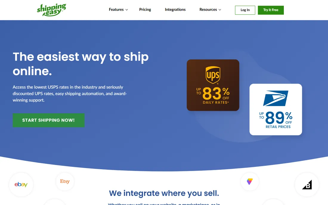 ShippingEasy homepage