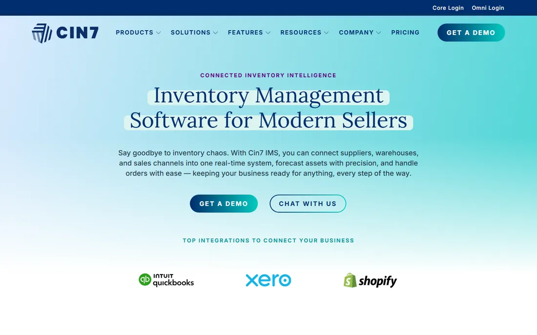 Cin7 homepage