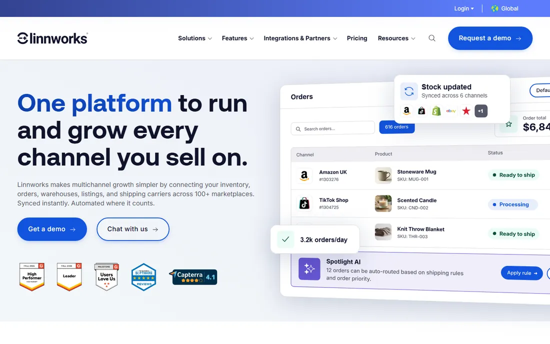 Linnworks homepage
