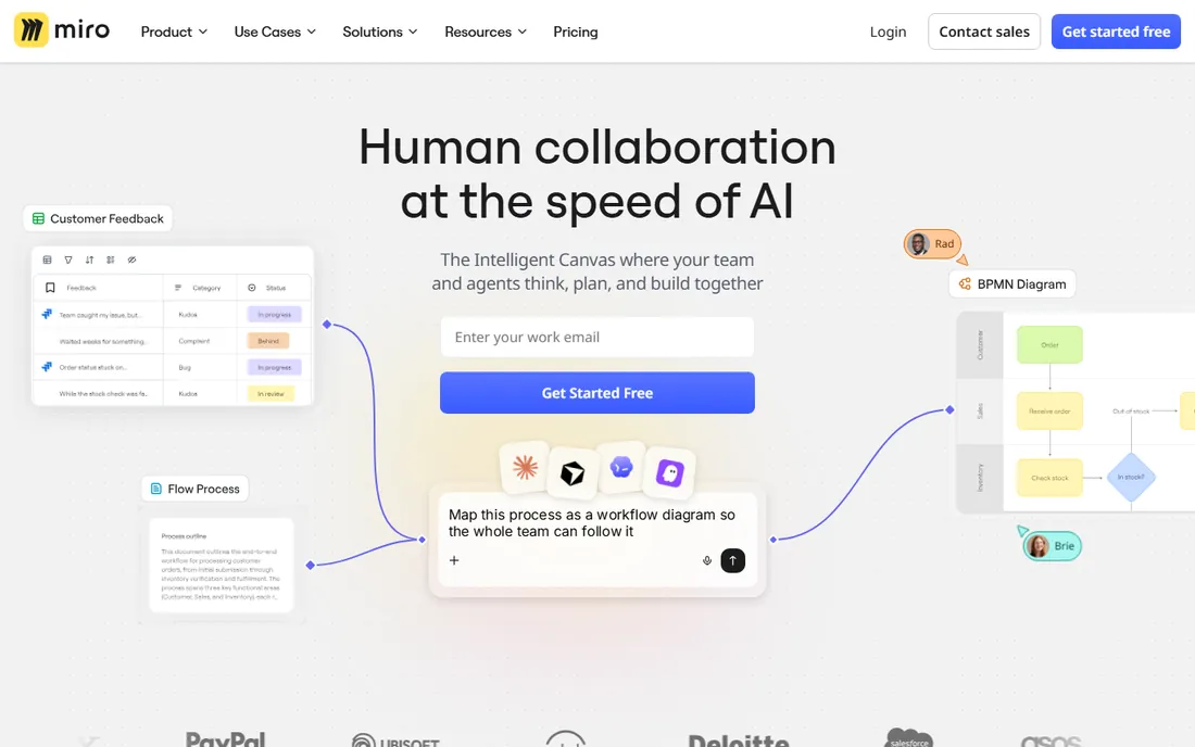 Miro homepage