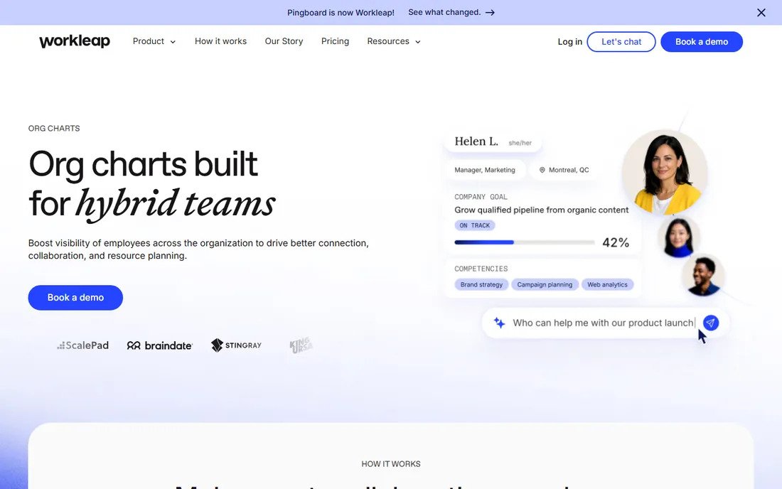 Pingboard homepage