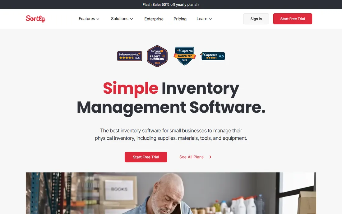 Sortly homepage
