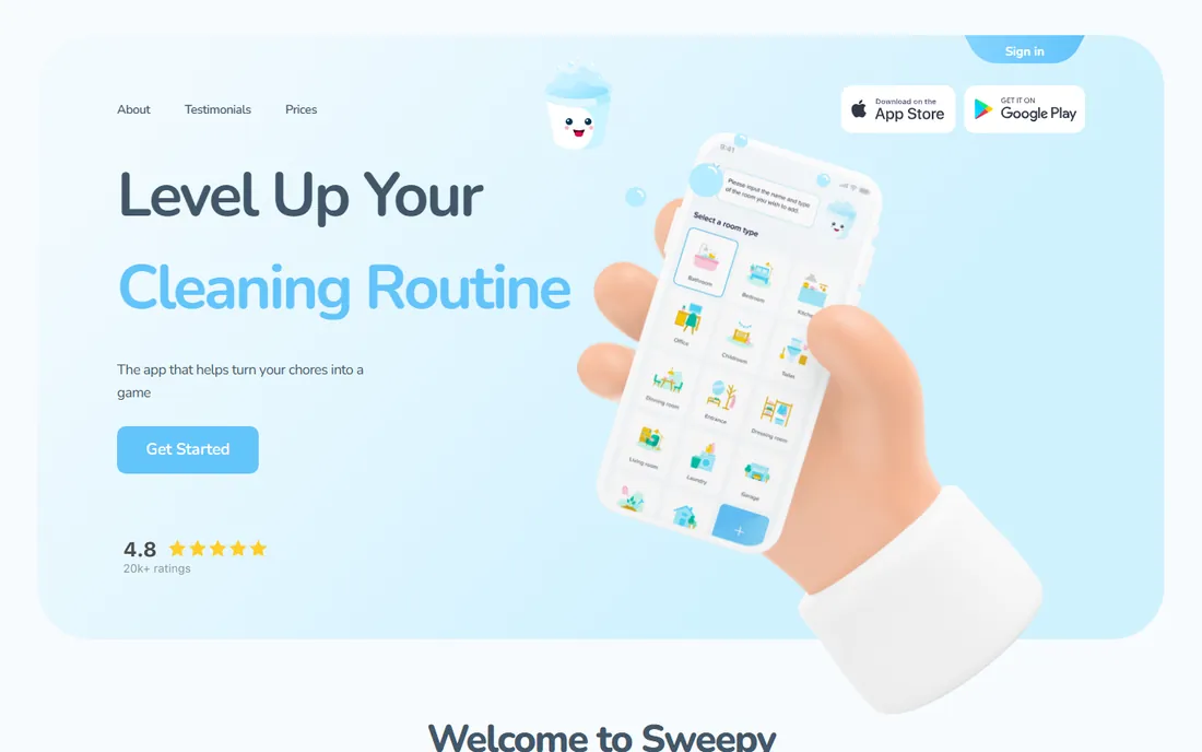 Sweepy homepage