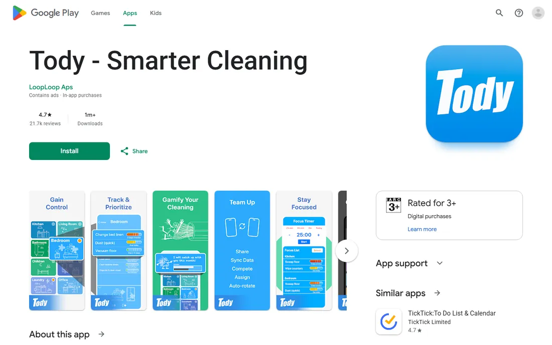 Tody homepage