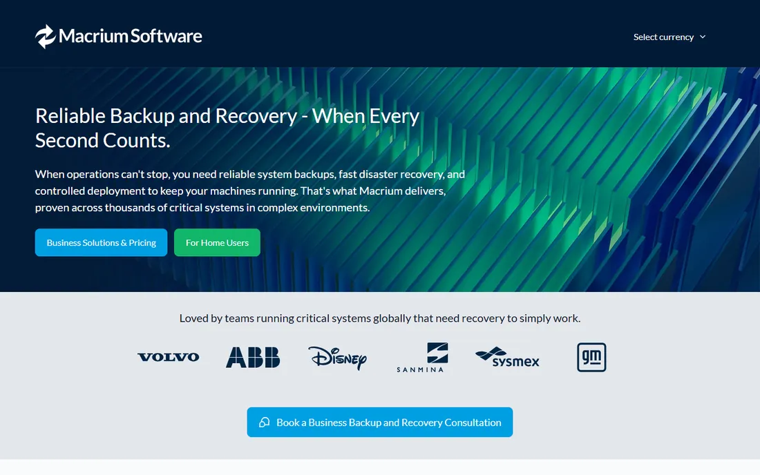 Macrium Reflect homepage