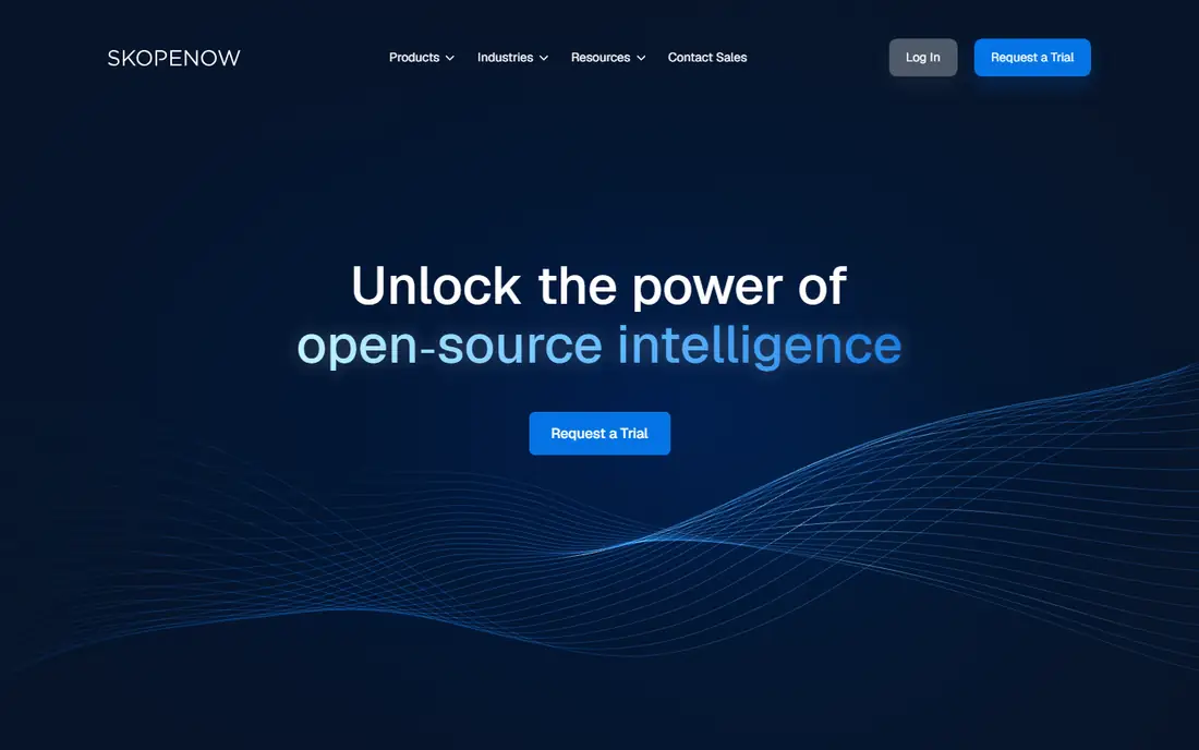 Skopenow homepage