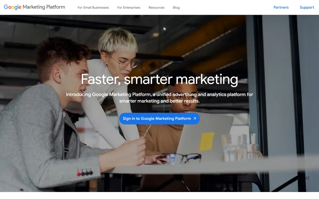 Google DV360 homepage