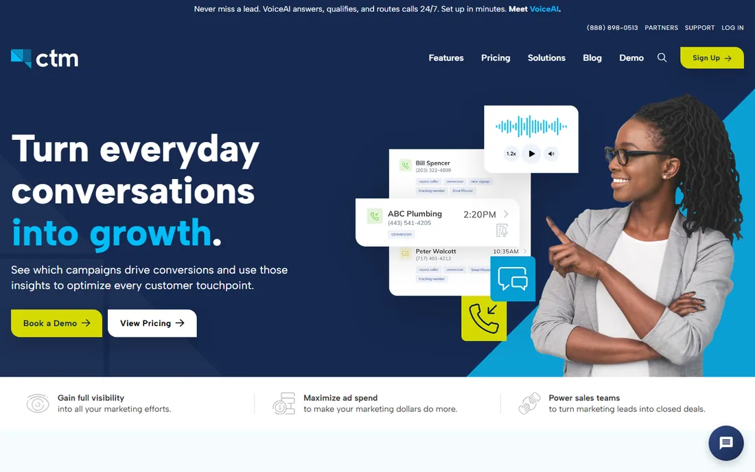 CallTrackingMetrics homepage