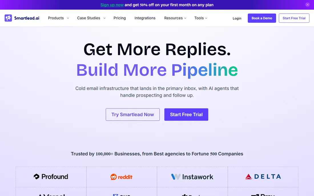 Smartlead homepage