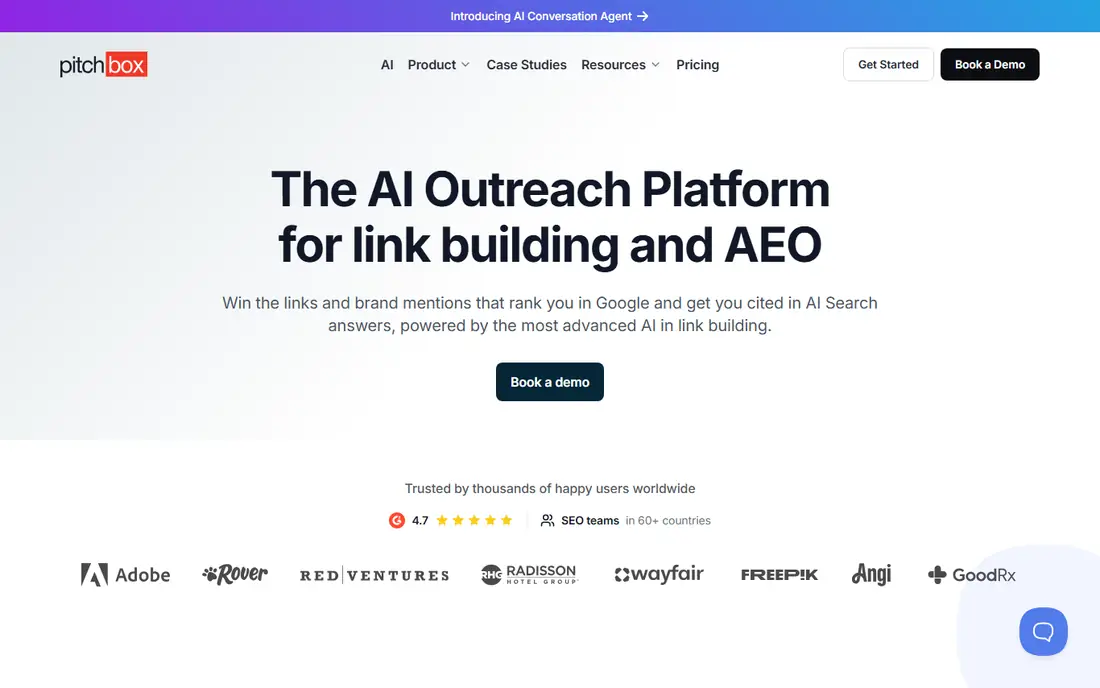 Pitchbox homepage