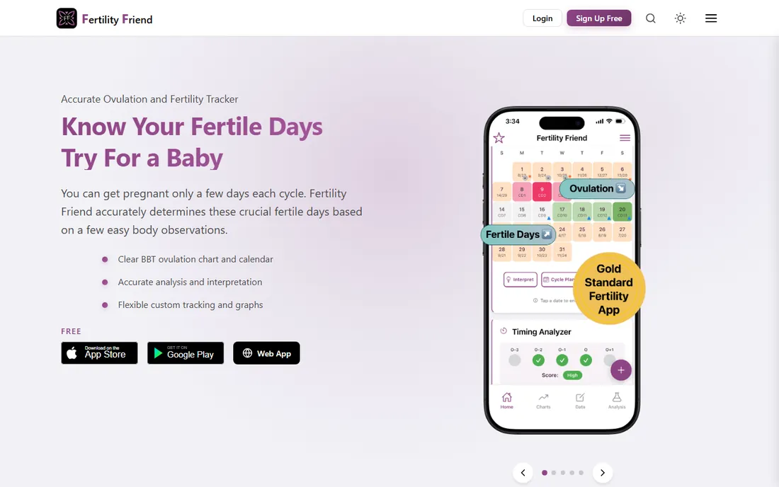 Fertility Friend homepage