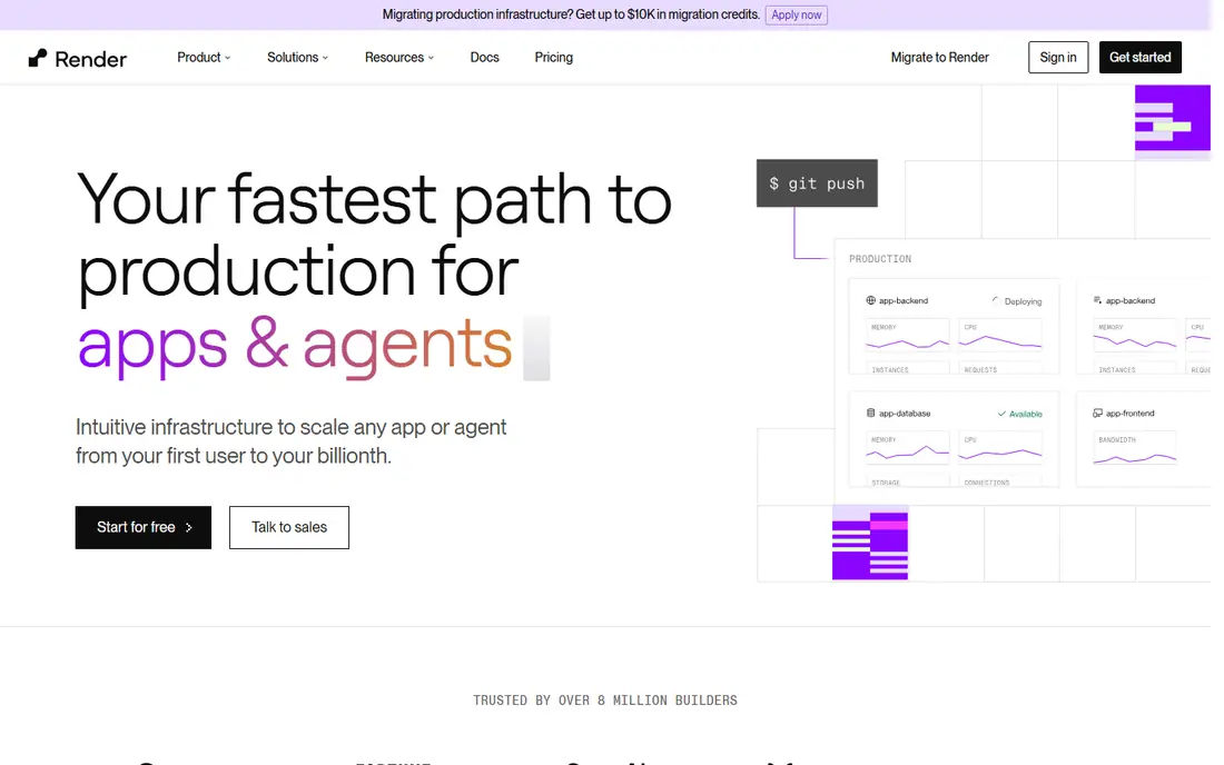 Render homepage
