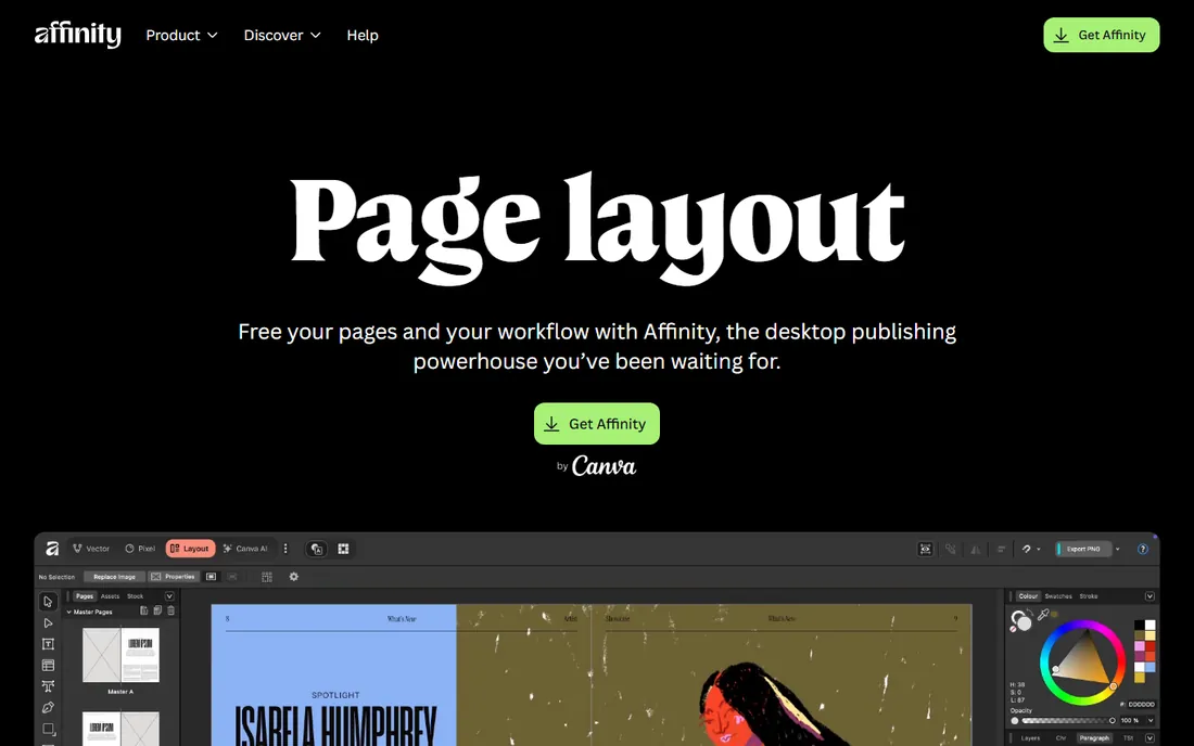 Affinity Publisher homepage