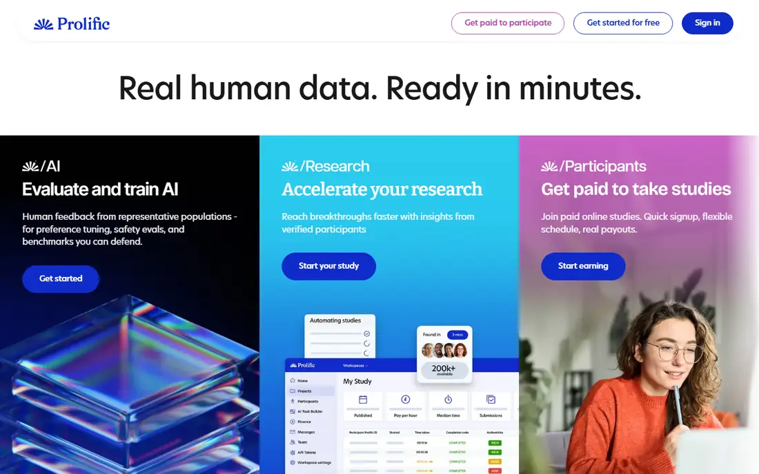 Prolific homepage