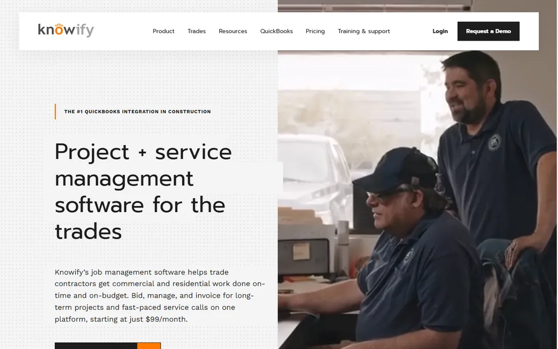 Knowify homepage