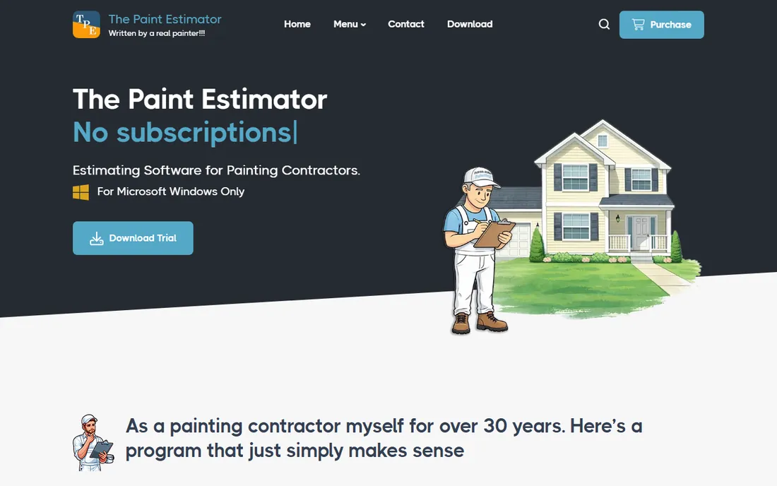 The Paint Estimator homepage