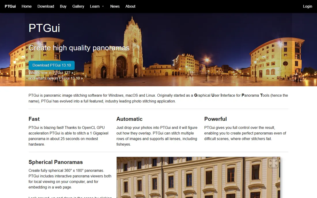PTGui homepage