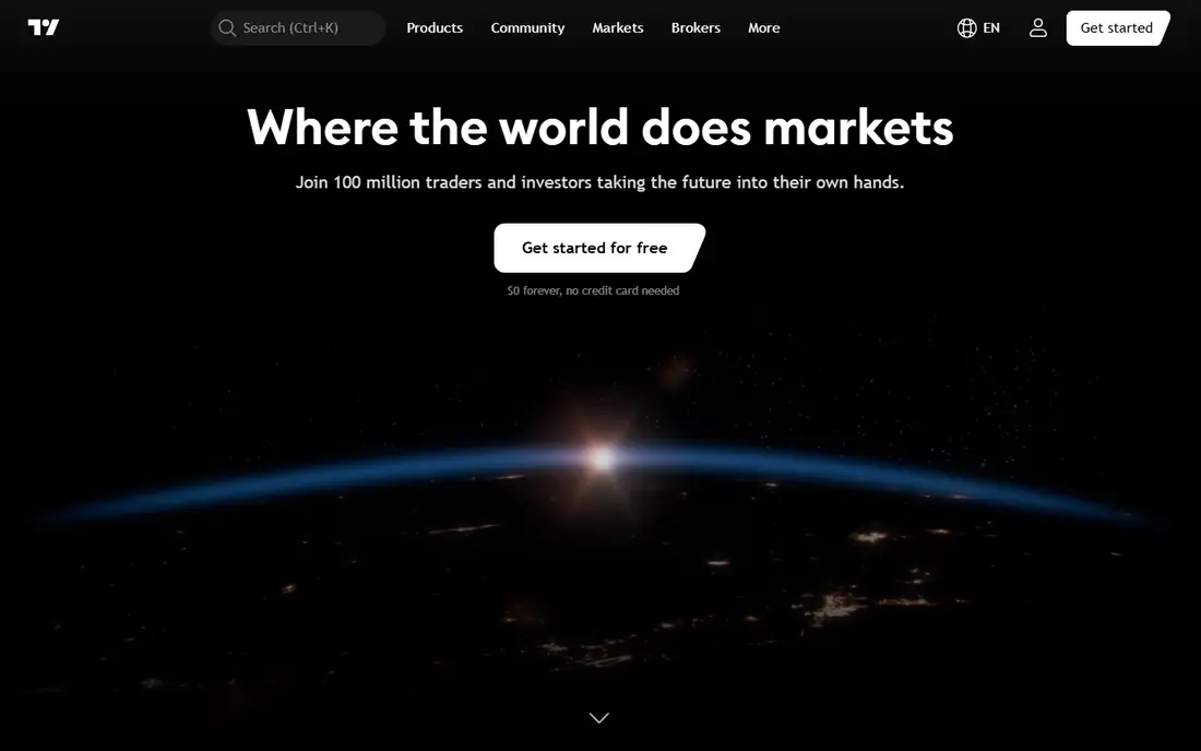 TradingView Paper Trading homepage