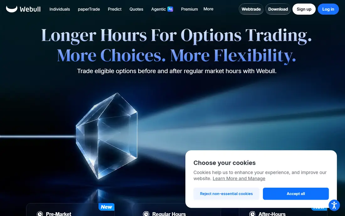 Webull Paper Trading homepage