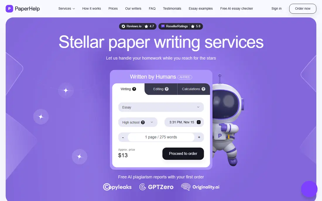 PaperHelp homepage