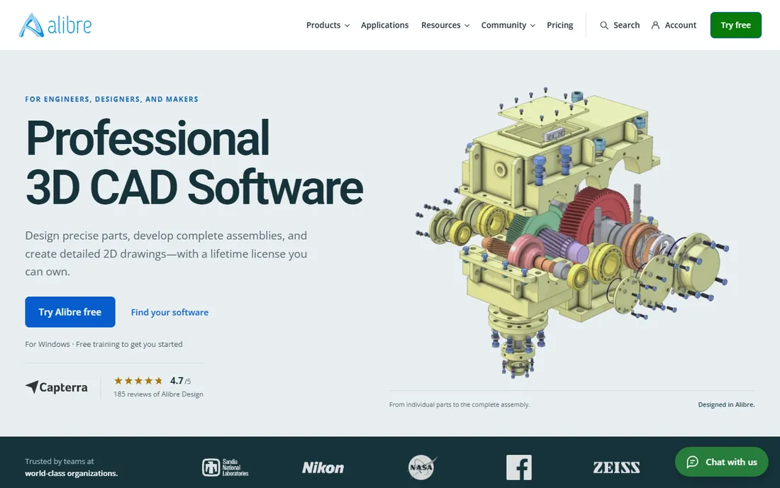 Alibre Design homepage