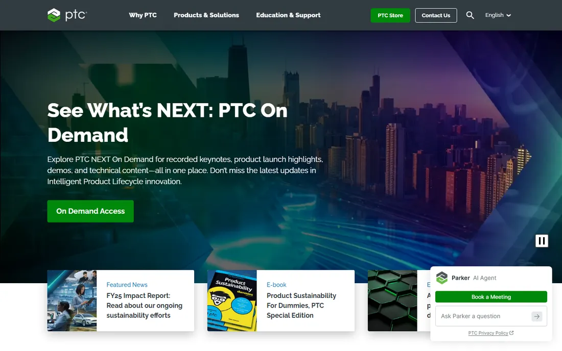 PTC Creo homepage