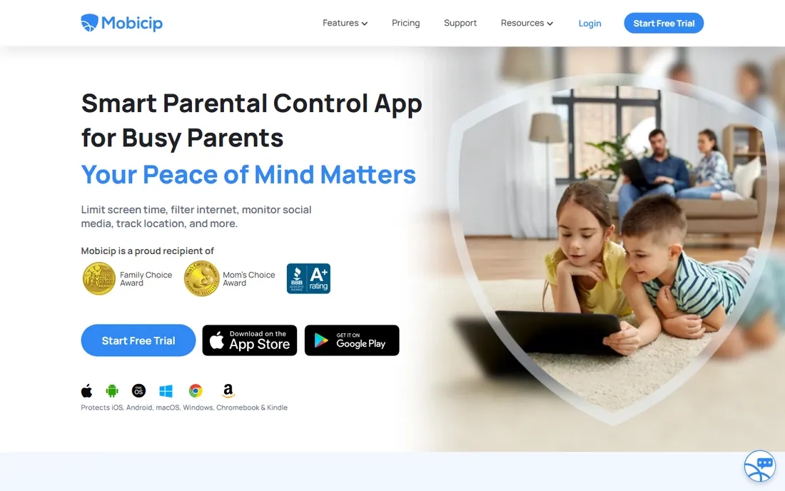 Mobicip homepage