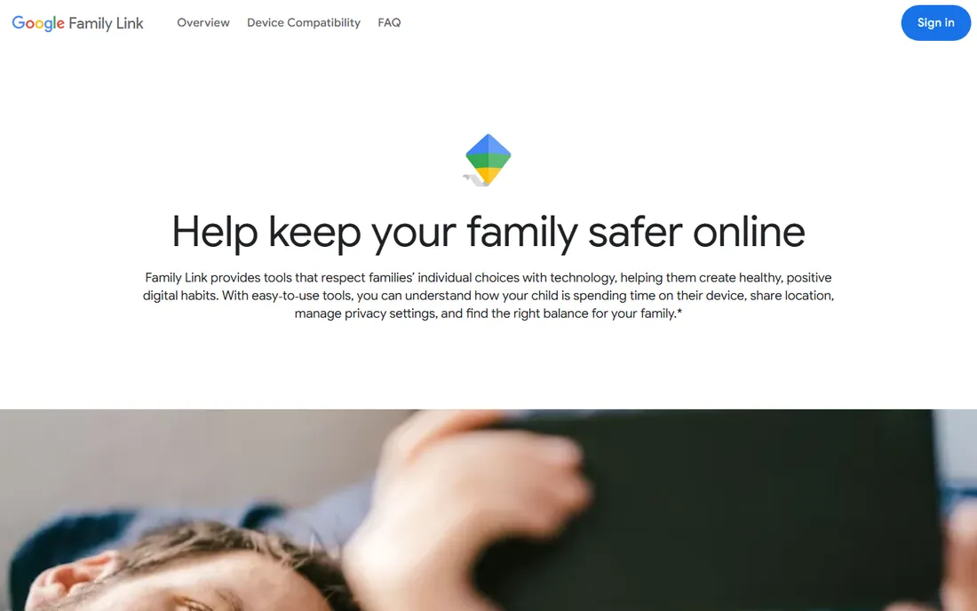Google Family Link homepage