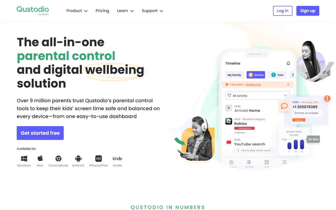 Qustodio homepage