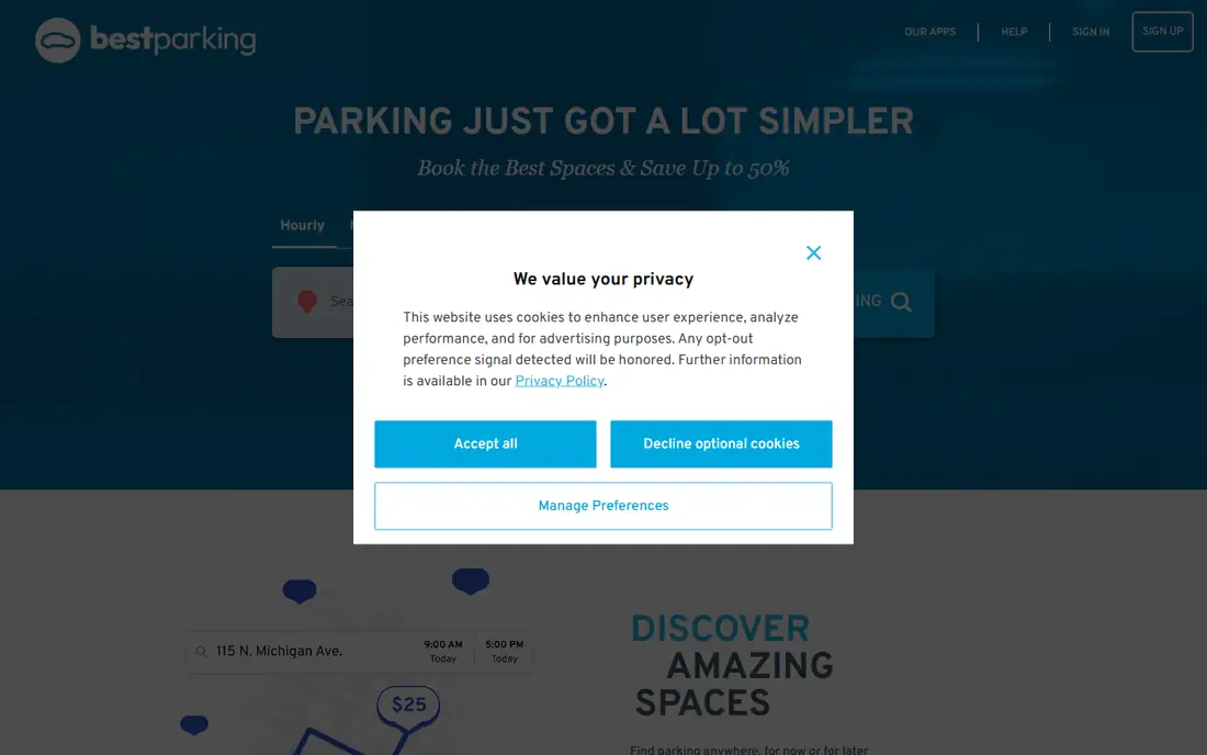 BestParking homepage