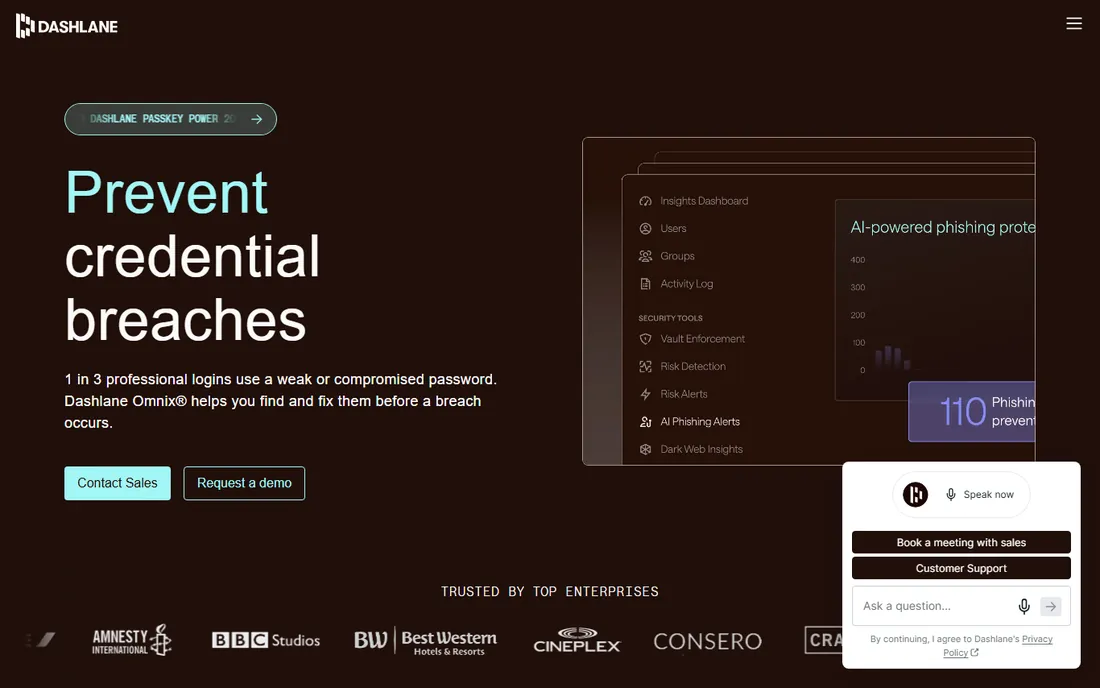 Dashlane homepage