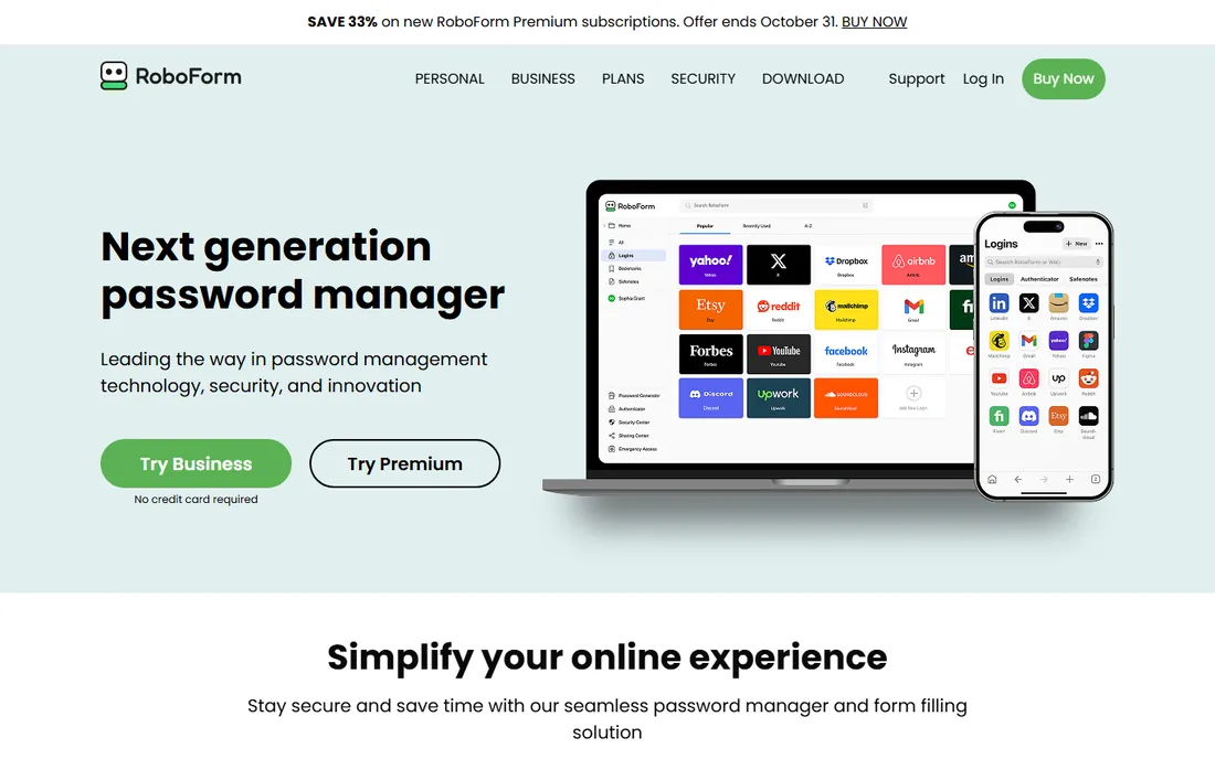 RoboForm homepage