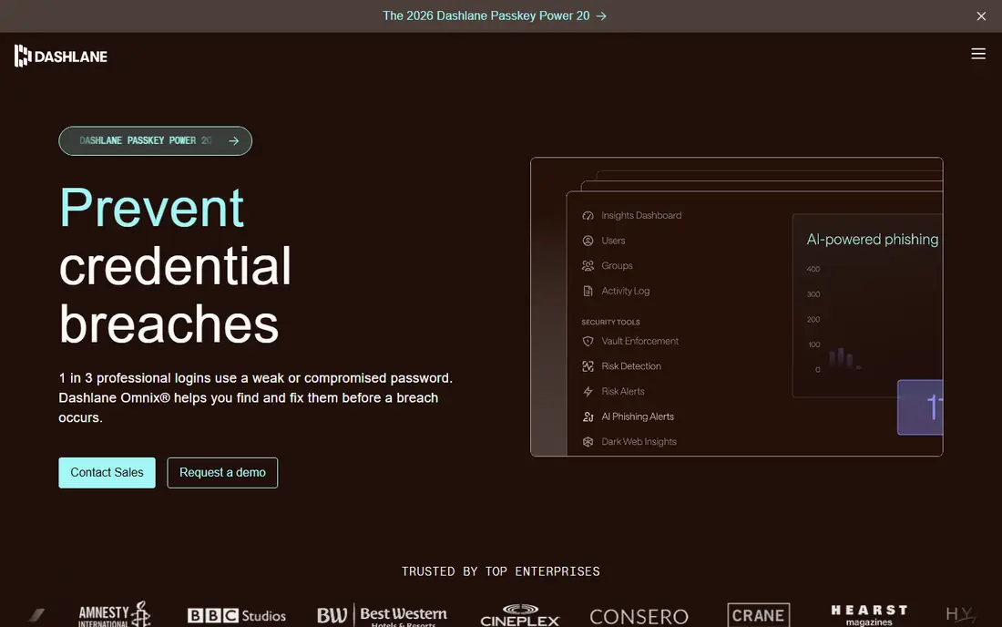 Dashlane homepage