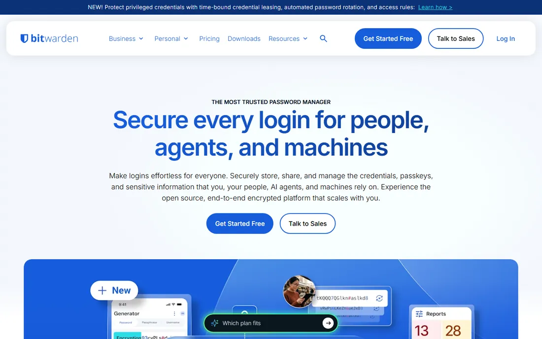 Bitwarden homepage