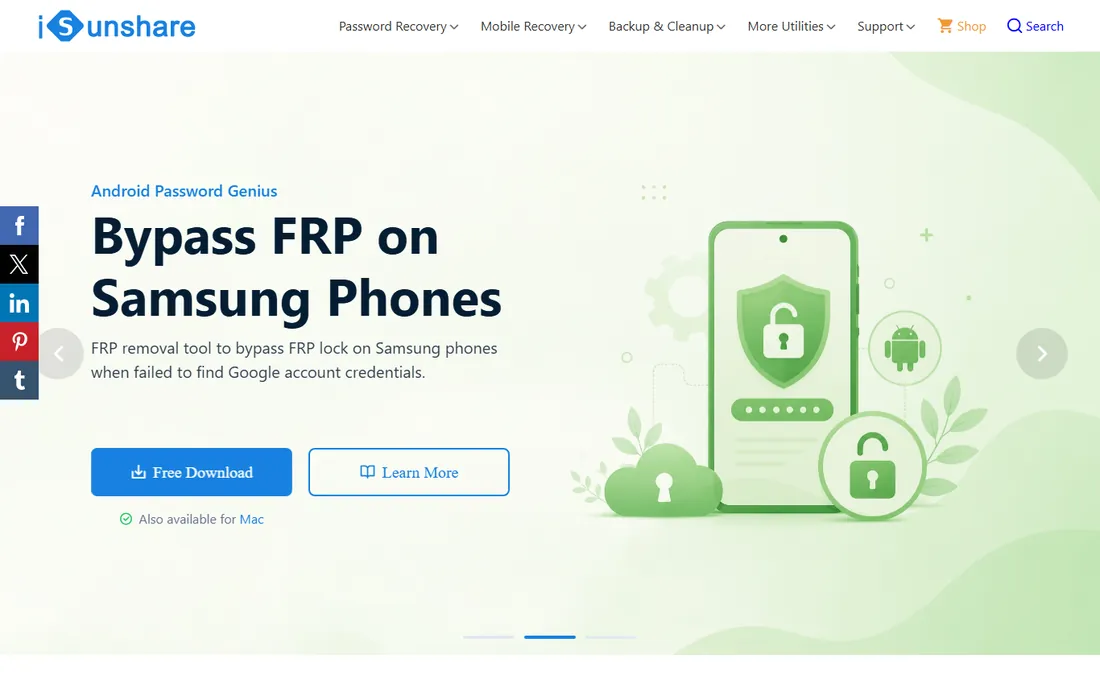 iSunshare Windows Password Genius homepage