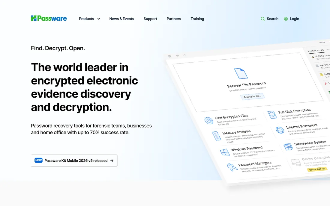 Passware Windows Key homepage