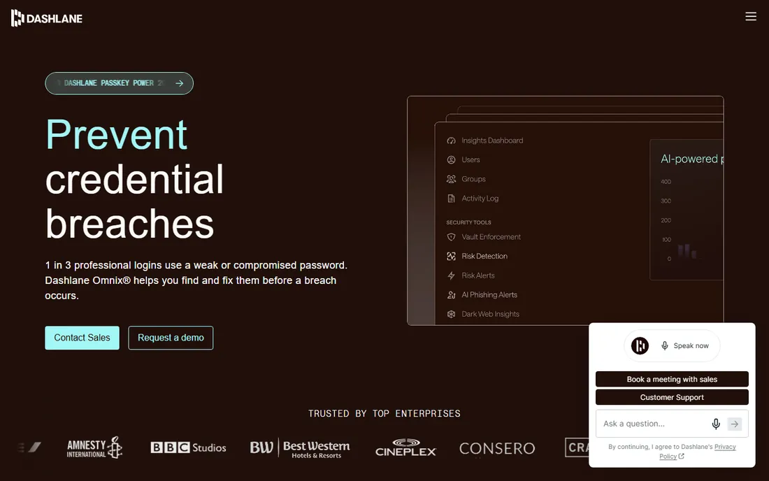 Dashlane homepage
