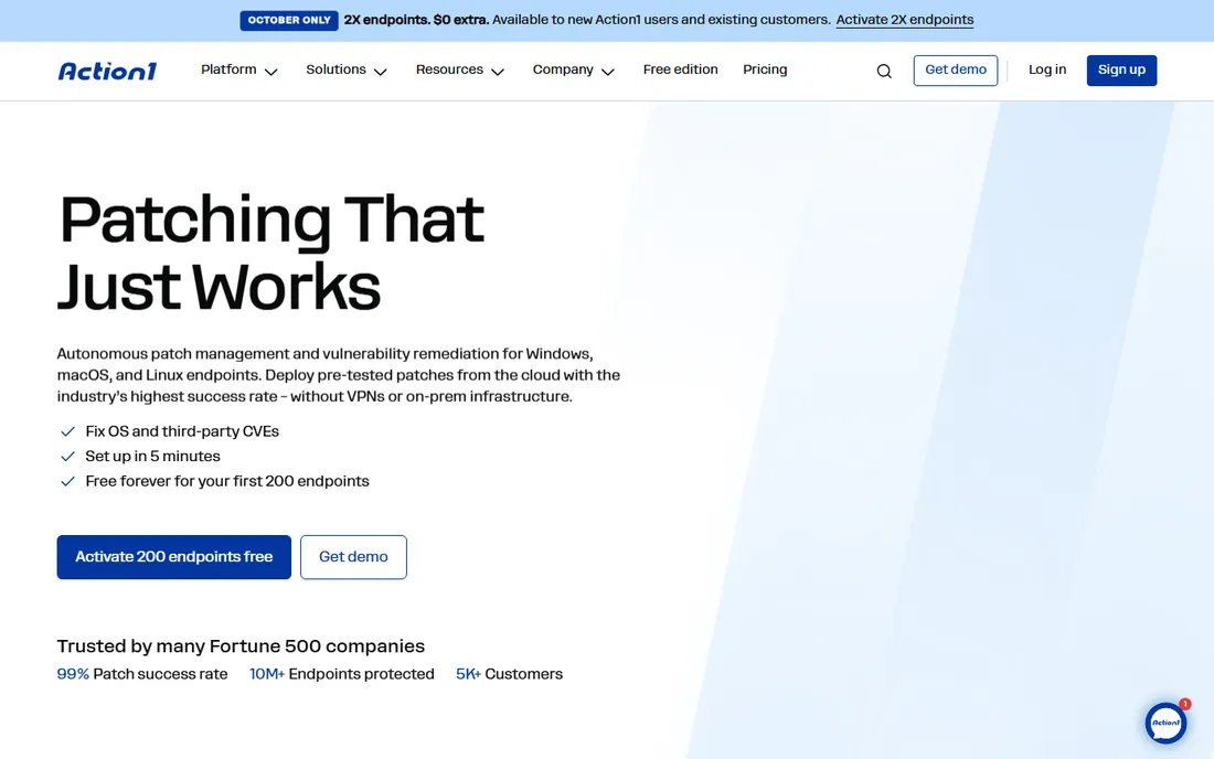 Action1 homepage