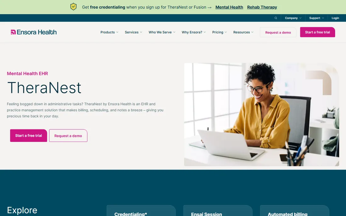 TheraNest homepage