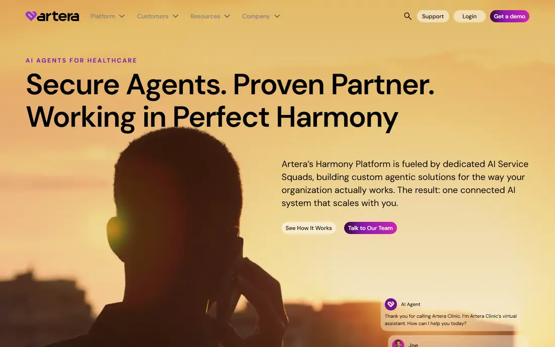 Artera homepage