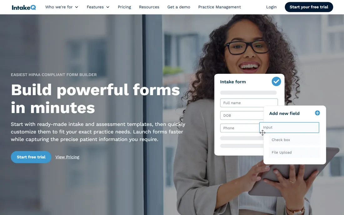 IntakeQ homepage