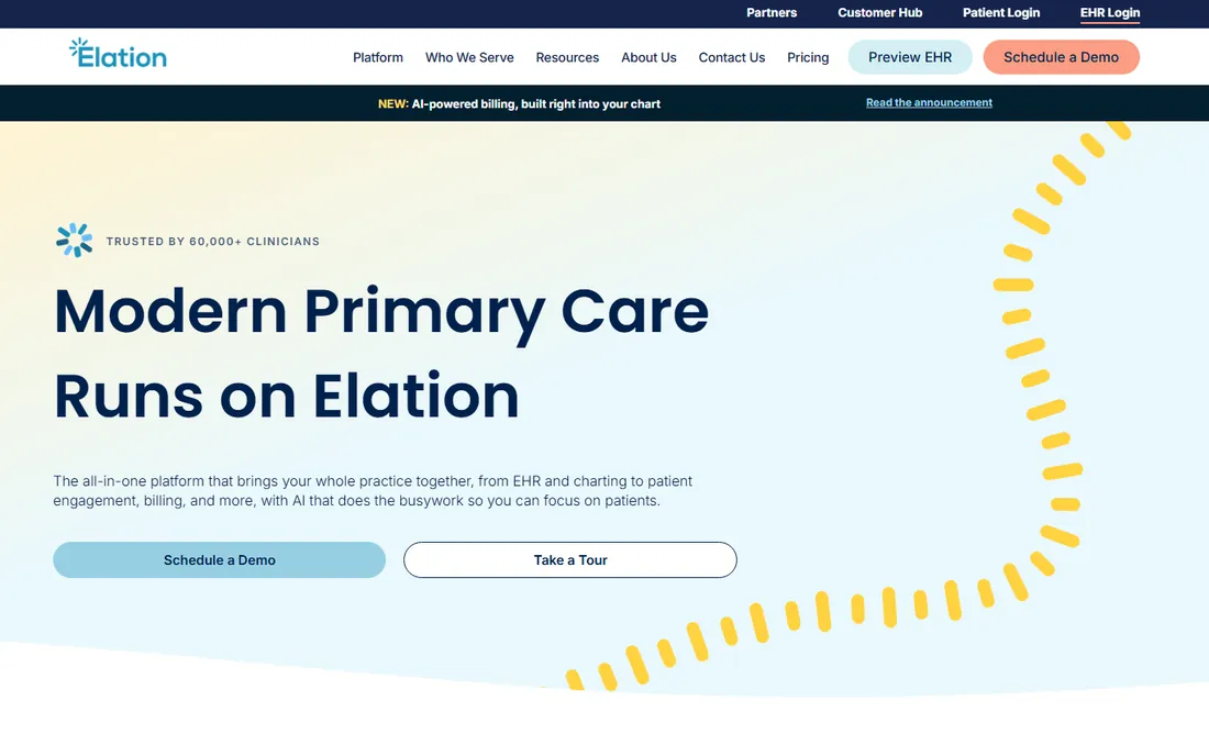 Elation Health homepage