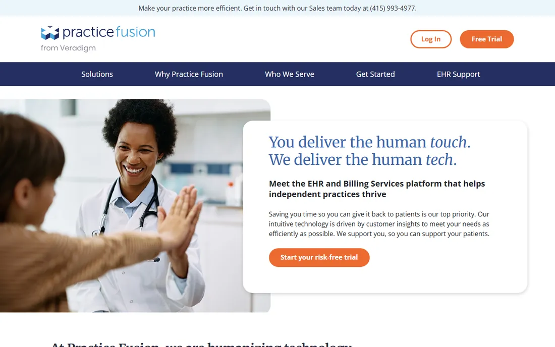 Practice Fusion homepage