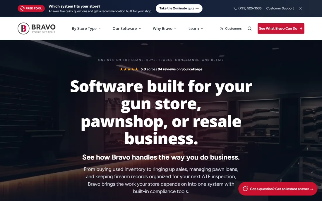 Bravo Store Systems homepage