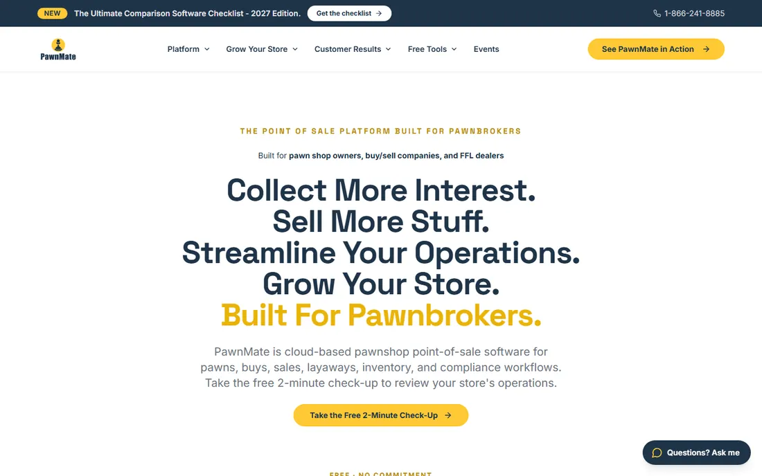 PawnMate homepage