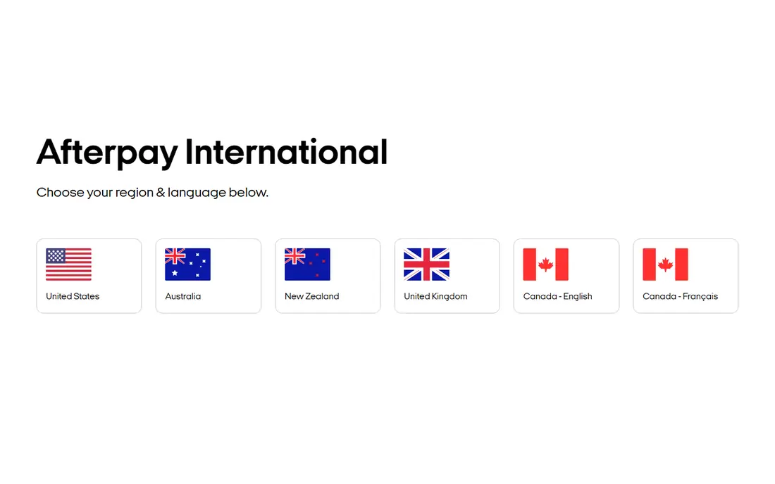 Afterpay homepage
