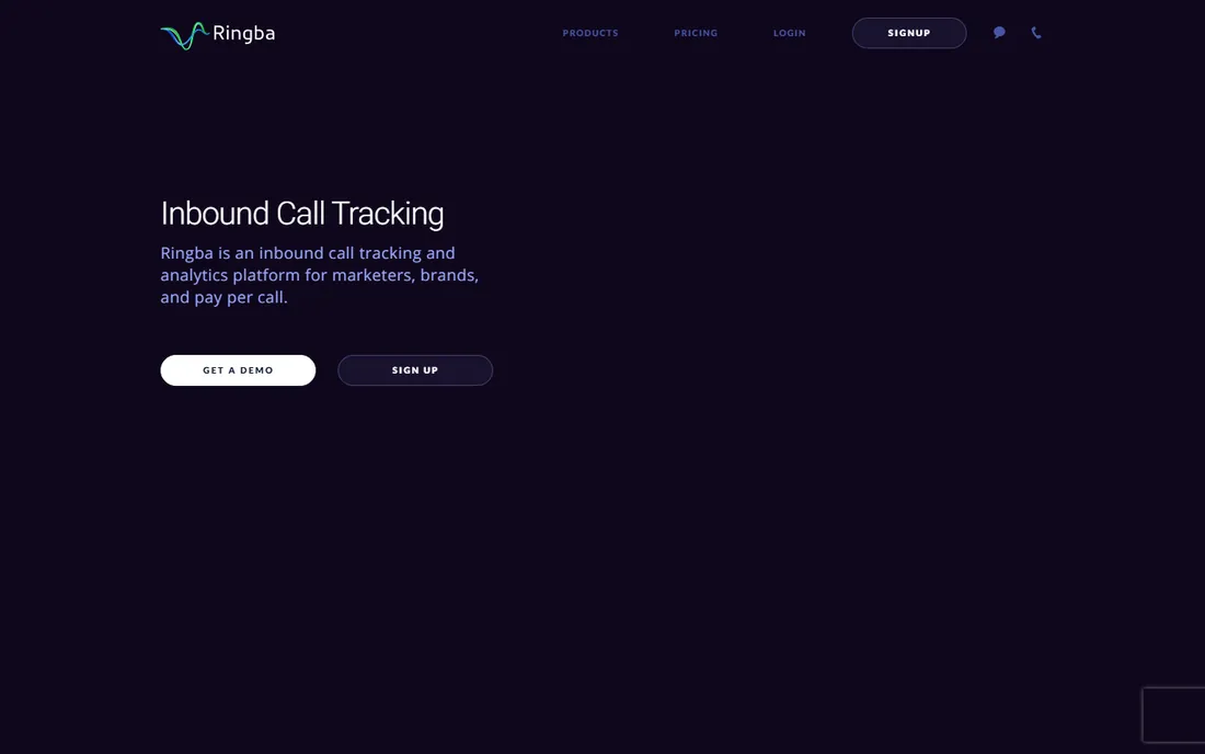 Ringba homepage
