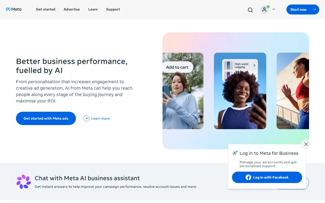 Meta Ads homepage